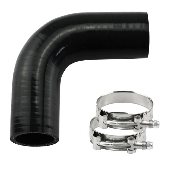 Picture of Ucreative 90 Degree Elbow 4-Ply High Performance Coupler Silicone Hose for Vehicle with T-Bolt Clamp ID: 1.5"(38mm)