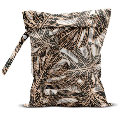 Picture of zcyxuuw Wet Bag, Wet Dry Bag, Wet Bag for Swimsuit, Travel, Beach, Pool, Diapers, Dirty Yoga Gym Clothes, Makeup Bag, Waterproof Tropical Palm Leaves Decor Jungle Palm Leaf Favors