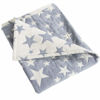 Picture of NTBAY 3 Layer Oversized Muslin Cotton Toddler Blanket, 45x60 Inches Jacquard Reversible Nursery Bed Blanket, Super Soft and Thermal Crib Blanket for All Seasons, Baby Gift, 45"x60", Blue/White Star