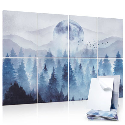 Picture of Tutmyrea Art Acoustic Panels, 48" x 32" Self-adhesive Sound Proofing Padding 8 Pack Acoustical Soundproof Wall Panels, Decorative Sound Absorbing Panels for Home Office (Moon Misty Forest)
