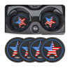 Picture of AUCELI 4 Pack Car Cup Holder Coasters, Colored American Flag US Flag Insert Car Cup Coaster, 2.75 Inch Anti Slip Shockproof Embedded Drink Mat, Vehicle Interior Decor Accessories