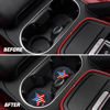 Picture of AUCELI 4 Pack Car Cup Holder Coasters, Colored American Flag US Flag Insert Car Cup Coaster, 2.75 Inch Anti Slip Shockproof Embedded Drink Mat, Vehicle Interior Decor Accessories