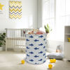 Picture of CLOCOR Kids Laundry Basket,Shark Toy Storage Bins,Baby Clothes Hamper,Round Gift Basket with Handles for Bedroom Nursery,Toddler Room Decor (Shark)