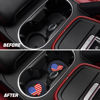 Picture of AUCELI 4 Pack Car Cup Holder Coasters, Colored American Flag US Flag Insert Car Cup Coaster, 2.75 Inch Anti Slip Shockproof Embedded Drink Mat, Vehicle Interior Decor Accessories