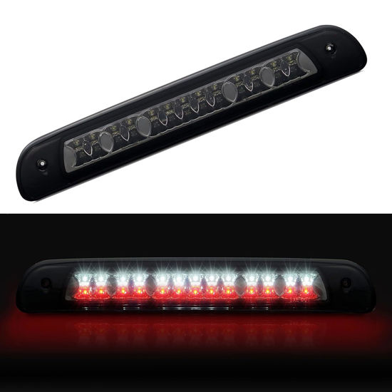 Picture of Cxdar Third 3rd Brake Light, LED High Mount Stop Light Replacement for 2000 2001 2002 2003 2004 2005 2006 Toyota Tundra, Rear Center Cab Roof Tail Cargo Lamp, Smoke lens