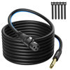 Picture of Elecan 20 Ft XLR Female to 1/4 inch 6.35mm TS Mono Jack Microphone Cable, Unbalanced Interconnect Mic Audio Cord, Durable&Flexible&Firm Connection for Dynamic Mic Console Guitar Mixer AMP+5 Ties