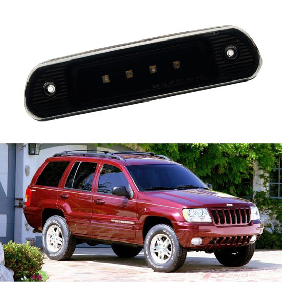 Picture of Cxdar Third 3rd Brake Light LED for 1999-2004 Jeep Grand Cherokee, High Mount Rear Brake Lights Assembly for 99-04 Grand Cherokee, Waterproof Center Cab Lamp Stop Light (Black)