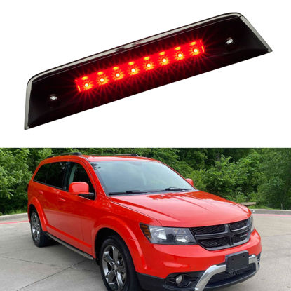 Picture of Cxdar Third 3rd Brake Light LED for 2010-2016 Dodge Journey, High Mount Rear Brake Lights Assembly for 10-16 Journey, Waterproof Center Cab Lamp Stop Light (Black)