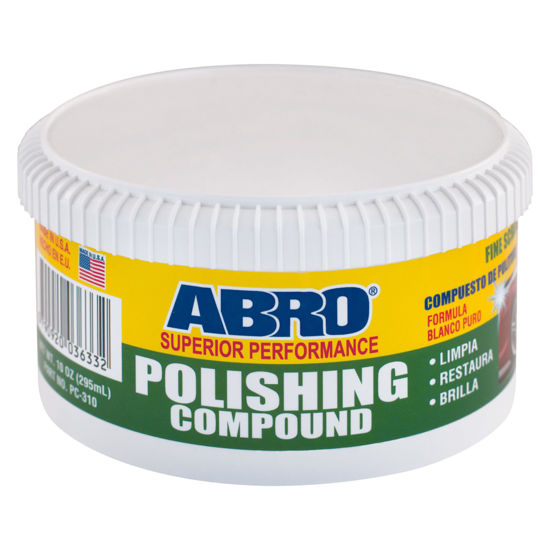 Picture of ABRO Superior Performance Polishing Compound, 10 oz., High-tech Shine Restorer for Oxidized Finishes, Swirl & Scratch Remover, Smooths & Reflects, Clean, Restore & Shine