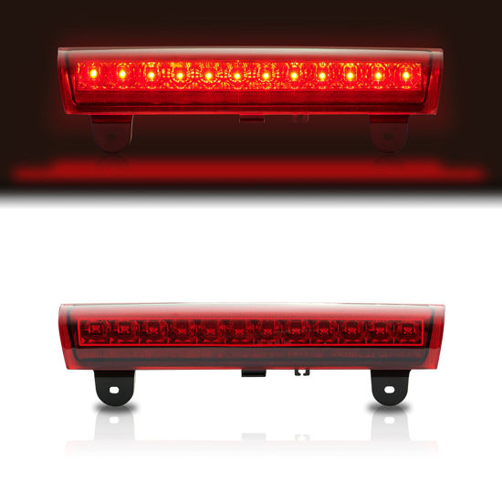 Picture of Cxdar Third 3rd Brake Light, LED High Mount Stop Light Replacement for 2000 2001 2002 2003 2004 2005 2006 Chevy Tahoe Suburban/GMC Yukon XL Denali, Rear Center Cab Roof Tail Lamp, Red Lens