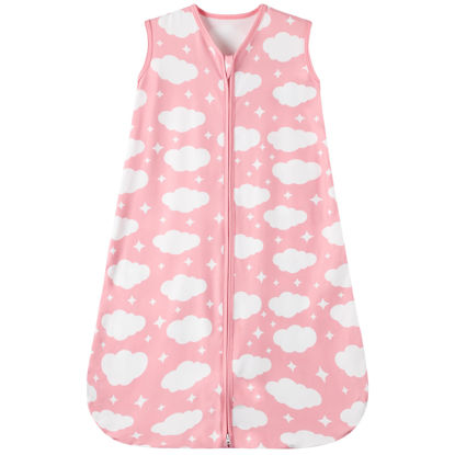 Picture of GUNTAIL Baby Sleep Sack 12-18 Months Baby Wearable Blanket 100% Rayon Cotton 2-Way Zipper Toddler Sleeping Sack，Comfy Soft Lightweight TOG 0.3（Cloud）