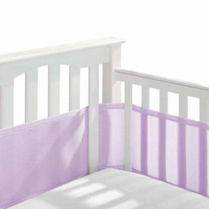 Picture of BreathableBaby Breathable Mesh Liner for Full-Size Cribs, Classic 3mm Mesh, Lavender (Size 4FS Covers 3 or 4 Sides)