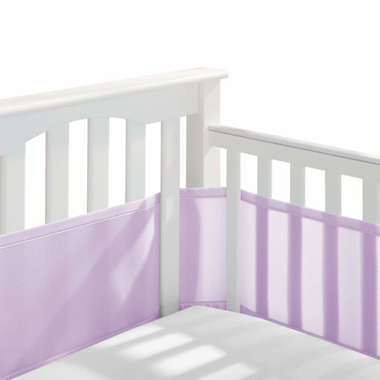 Picture of BreathableBaby Breathable Mesh Liner for Full-Size Cribs, Classic 3mm Mesh, Lavender (Size 4FS Covers 3 or 4 Sides)