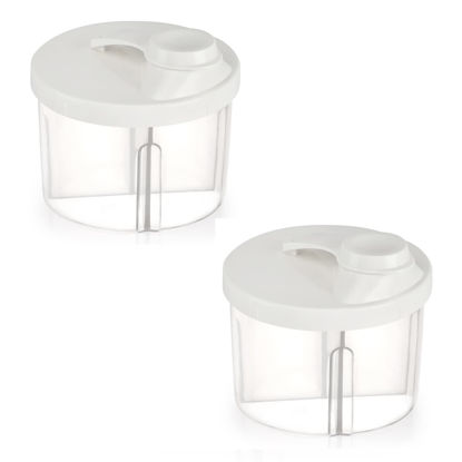 Picture of Accmor Baby Formula Dispenser On The Go, Non-Spill Rotating Four-Compartment Formula Container to Go, Milk Powder Kids Snack Container for Infant Toddler Travel Outdoor, White, 2 Pack