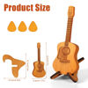 Picture of Guitar Pick Box, Wooden Acoustic Guitar Pick Case Custom Guitar Pick Holder with 3 Guitar Picks and Stand Guitar Pick Rack Guitar Pick Storage Container for Guitar Electric Bass Ukulele Lovers