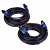 Picture of Yuyaokk 2Pack 10 ft Male Speakon to Speakon Cables, Professional 12 Guage AWG Audio Cord DJ Speaker Cable Wire with Twist Lock - 2 Conductor.