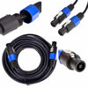 Picture of Yuyaokk 2Pack 10 ft Male Speakon to Speakon Cables, Professional 12 Guage AWG Audio Cord DJ Speaker Cable Wire with Twist Lock - 2 Conductor.