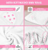 Picture of ELSVIN Set of 2 Hooded Baby Towels - White and Pink - Luxurious, Large and Super Absorbent - 30 x 30 Inch - Soft and Suitable for Infants, Toddlers and Kids - 400 GSM