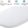 Picture of Muslin Bassinet Sheet Compatible with Mika Micky Bedside Sleeper 2 Pack Cotton Stylish Boho Fitted Bassinet Sheets Super Soft for Baby White & Pink