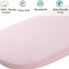 Picture of Muslin Bassinet Sheet Compatible with Mika Micky Bedside Sleeper 2 Pack Cotton Stylish Boho Fitted Bassinet Sheets Super Soft for Baby White & Pink