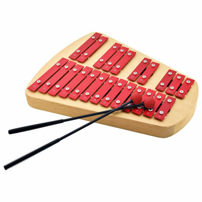 Picture of MUSICUBE 23 Metal Keys Soprano Glockenspiel for Adults & Kids Professional Well-Tuned Xylophone with 2 Rubber Beaters Educational Orff Percussion Instrument for Home & Classroom Gift Choice (C5-A6#)