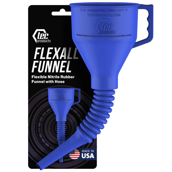 Picture of TEC Products FlexAll Funnel - Long Flexible Funnel with Hose for Automotive Use - Durable Nitrile Rubber - Ideal for Car Oil Change, Transmission Fluid, Diesel, Gas & More - Made in USA