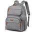 Picture of BabbleRoo Diaper Bag Backpack, Travel Backpack with Changing Pad, Pacifier Case & Stroller Straps, Multifunction, Waterproof, Unisex - Light Gray