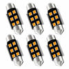 Picture of AUXLIGHT 6418 6411 DE3425 C5W DE3423 36MM 1.42”Festoon Canbus Error Free LED Interior Light Bulbs Amber Yellow, Super Bright 6SMD Chips for Dome Map Door Courtesy License Plate Lights (Pack of 6)