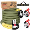Picture of NTR 1" x 20' Kinetic Recovery Tow Rope (37,480lbs), with 2 UHMWPE Soft Shackles (40,980lbs), Heavy-Duty Offroad Snatch Strap, Vehicle Recovery kit for Jeep car Truck ATV UTV SUV,Olive