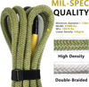 Picture of NTR 1" x 20' Kinetic Recovery Tow Rope (37,480lbs), with 2 UHMWPE Soft Shackles (40,980lbs), Heavy-Duty Offroad Snatch Strap, Vehicle Recovery kit for Jeep car Truck ATV UTV SUV,Olive