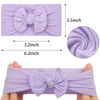 Picture of JOYOYO 3 Colors Soft Wide Turban Baby Headbands with 4.5 inches Hair Bow Headbands for Baby Girls Infants Newborn Hair Accessories Toddlers Kids and Children(Pink Purple Purple)