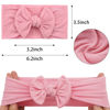 Picture of JOYOYO 3 Colors Soft Wide Turban Baby Headbands with 4.5 inches Hair Bow Headbands for Baby Girls Infants Newborn Hair Accessories Toddlers Kids and Children(White Pink Pink)