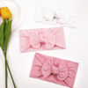 Picture of JOYOYO 3 Colors Soft Wide Turban Baby Headbands with 4.5 inches Hair Bow Headbands for Baby Girls Infants Newborn Hair Accessories Toddlers Kids and Children(White Pink Pink)