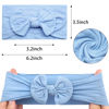 Picture of JOYOYO 3 Colors Soft Wide Turban Baby Headbands with 4.5 inches Hair Bow Headbands for Baby Girls Infants Newborn Hair Accessories Toddlers Kids and Children(Beige Pink Blue)