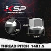 Picture of KSP M14X1.5 Open End Acorn Bulge Wheel Lug Nuts, Zinc Finish,3/4"（19mm） Hex 0.84”(21mm) Height Conical Seat 60 Degre for Truck/Tuner Aftermarket Rims Pack 24 pcs, 1 Year Support