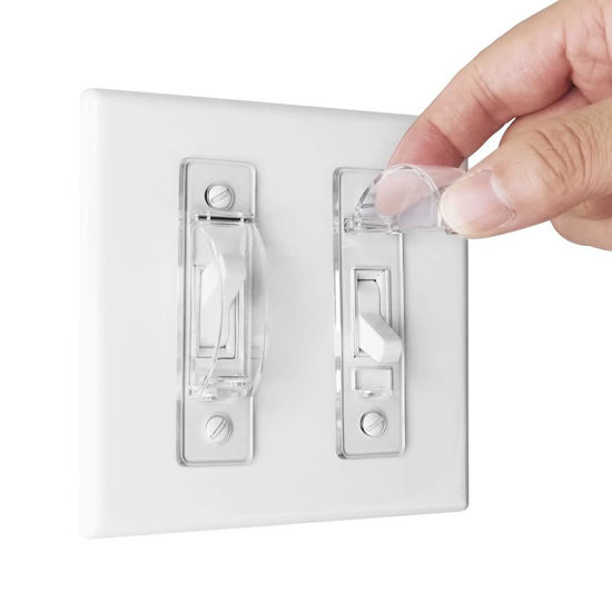 Picture of Wall Switch Guard, ILIVABLE Child Proof Light Switch Plate Covers Protects Your Lights from being Accidentally Turned On or Off by Children and Adults (Clear, 4 Pack)