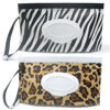 Picture of Baby Wipe Dispenser,Portable Refillable Wipe Holder Wipe Dispenser Bag Reusable Travel Wet Wipe Pouch (Zebra + leopard print)