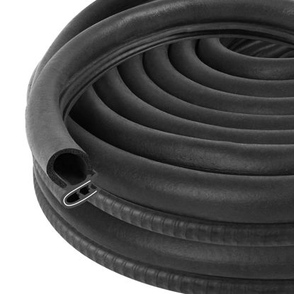 Picture of Automotive Door Weather Stripping 40Ft Car Door Rubber Edge Trim Seal Strip Gasket with Side Bulb for Car Bus Camper Boat RV Truck Doors