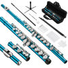 Picture of POGOLAB Flutes, Closed Hole C 16 Keys Flute Instrument, Student Flute for Beginner School Orchestra Band, with Cleaning Kit, Carry Bag, Stand, Strap, Probe Rod, Gloves (Sky Blue)