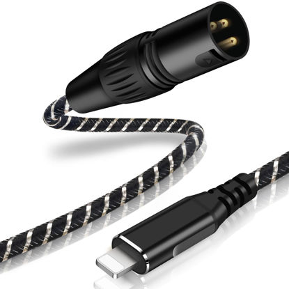 Picture of NCGGY i-Phone to XLR Cable 6.6 FT, Lighting to XLR Male Output Cable for Amplifier, Speaker, Mixer Console, etc