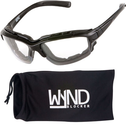 Picture of WYND Blocker Motorcycle Riding Glasses Extreme Sports Wrap Sunglasses, Black, Clear