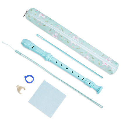 Picture of Haecsfl Recorder Instrument for Beginner Kids Adults,8-Hole Soprano Descant Recorder Music Flute with Cleaning Rod & Case Bag For School Student Home Entertainment(2-Green Unicorn2)