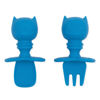 Picture of Bumkins Baby Utensils Set, Chewtensils Silicone Spoons for Dipping, Self-Feeding, Baby Led Weaning, Trainer Learning, First Stage Eating, Soft Practice Fork and Spoon, 6 Months, Batman Blue