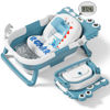 Picture of Alligator Collapsible Baby Bathtub for Newborn with Thermometer & 1 Soft Floating Cushion & Drain Hole, Foldable & Portable Travel Baby Bath Tub for Newborns to Toddlers 0-36 Months Girl
