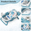 Picture of Alligator Collapsible Baby Bathtub for Newborn with Thermometer & 1 Soft Floating Cushion & Drain Hole, Foldable & Portable Travel Baby Bath Tub for Newborns to Toddlers 0-36 Months Girl