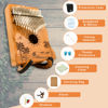 Picture of Orora Kalimba 17 Keys Thumb Piano - Songbook included with 25 Songs - Varnished Wood Musical Instrument - Finger Piano with Protection Case, Stand, Accessories - Unique Gift