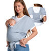 Picture of Momcozy Baby Wrap Carrier Skin-Friendly Fabric, Easy to Wear Baby Carrier Sling T-Shirt Design, Hands Free Baby Carriers Newborn to Toddler 8-35lbs, Adjustable Buckle Suit for Waist Waist 47-57, Grey