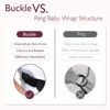 Picture of Momcozy Baby Wrap Carrier Skin-Friendly Fabric, Easy to Wear Baby Carrier Sling T-Shirt Design, Hands Free Baby Carriers Newborn to Toddler 8-35lbs, Adjustable Buckle Suit for Waist Waist 47-57, Grey