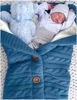 Picture of XMWEALTHY Unisex Infant Swaddle Blankets Soft Thick Fleece Knit Baby Girls Boys Stroller Wraps Newborn Item Dark Blue