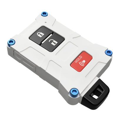 Picture of Tacoma Accessories 2016-2022 3rd Gen Tacoma - Key Fob Case Upgrade Mod - Compatible with Toyota Tacoma 4Runner Tundra (White, Blue Screws)
